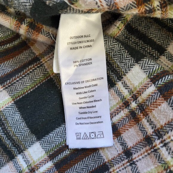 Eddie Bauer Men M Plaid Flannel Shirt Button Down Long Sleeve Cabincore Cottage - Picture 7 of 11